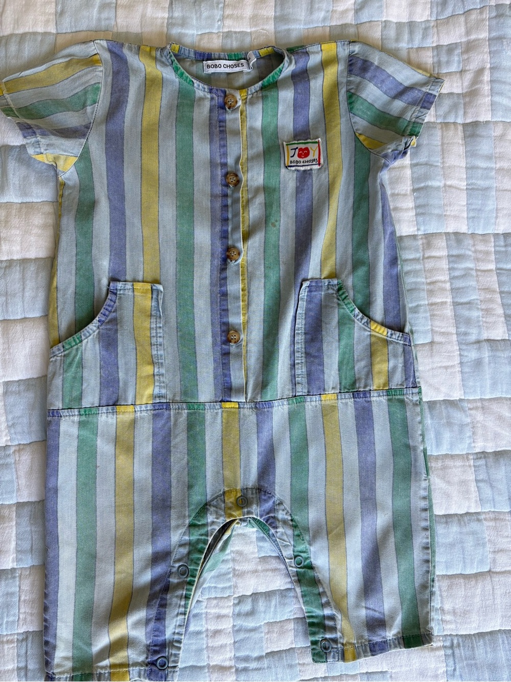 Bobo Choses Pastel Stripe Baggy Romper